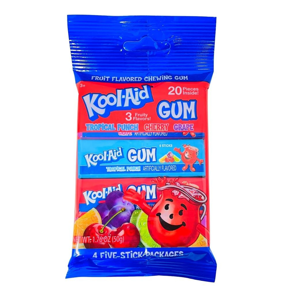 Kool-Aid Gum 4 Five-Stick Pcks - 1.76oz-Kool aid-Kool aid flavors-Gum