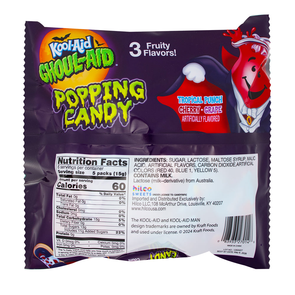 Ghoul-aid Popping Candy - 30ct  Nutrition Facts Ingredients