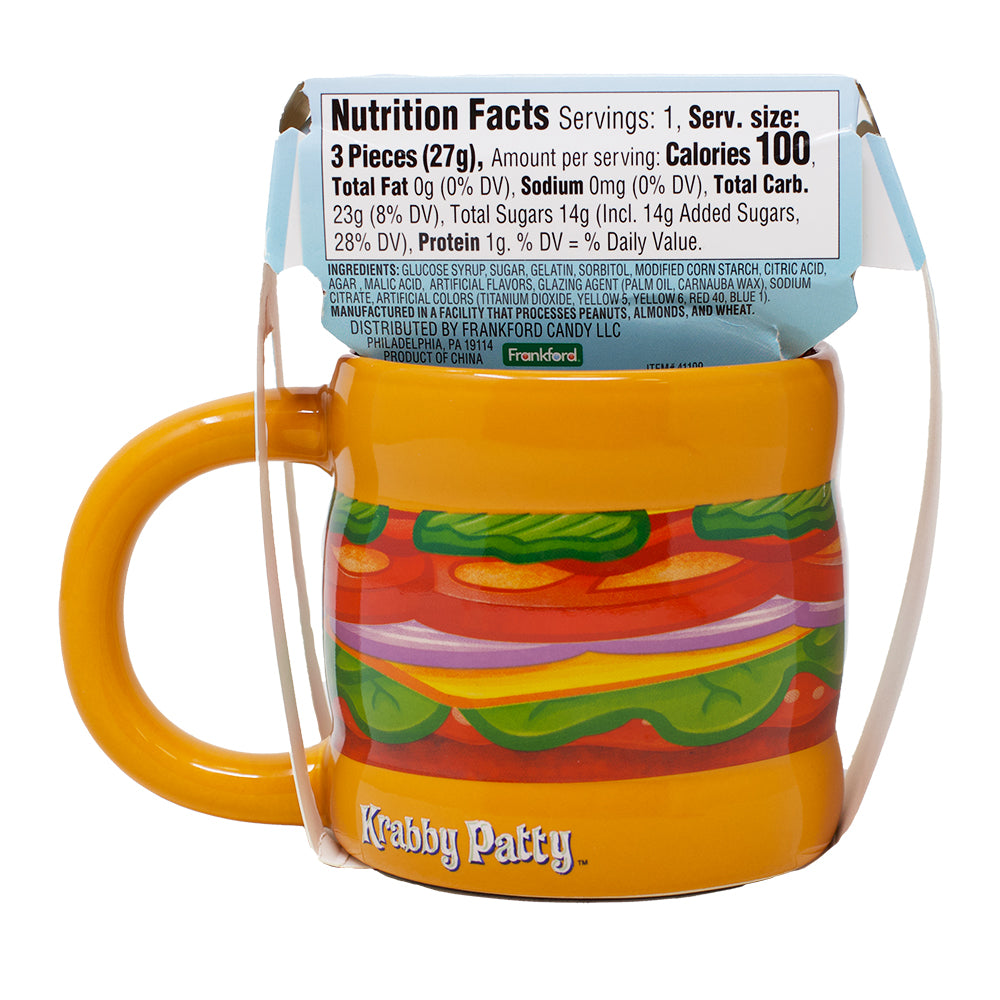 Krabby Patties Mug and Gummy Candy Gift Set Nutrition Facts Ingredients