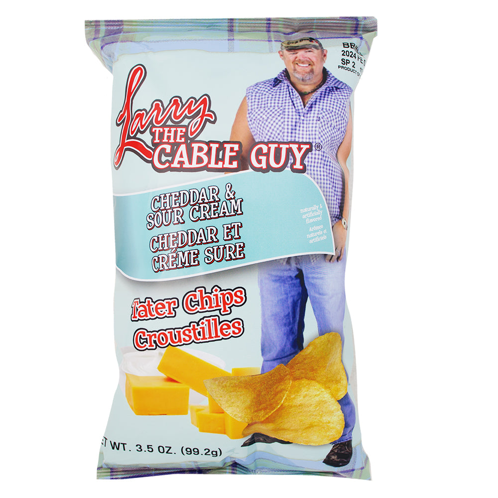 Larry The Cable Guy Tater Chips Cheddar & Sour Cream - 3.5oz-Larry The Cable Guy-Bag Of Chips-Cheddar Chips