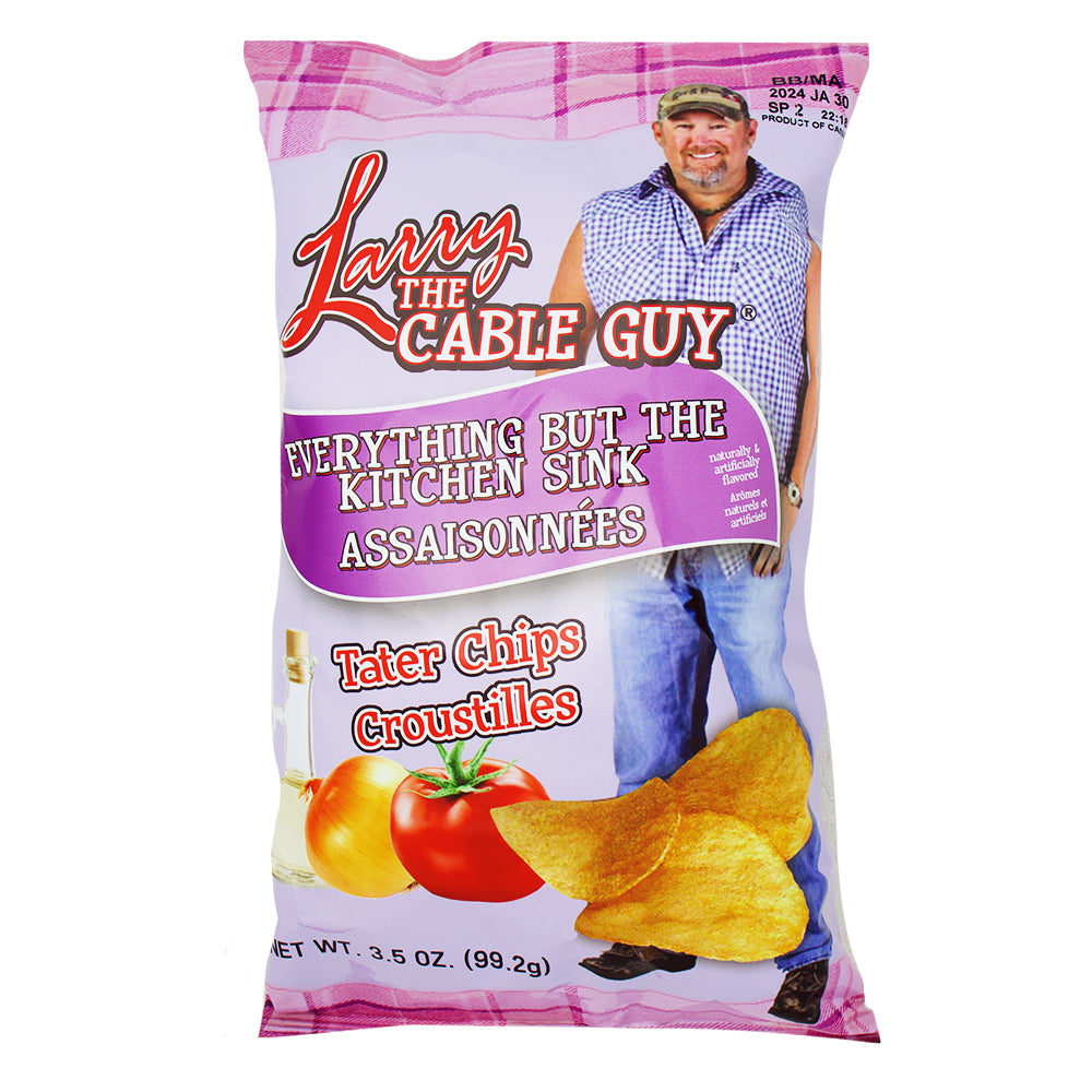 Larry The Cable Guy Tater Chips Everything But The Kitch Sink All Dressed - 3.5oz-All Dressed Chips-Larry The Cable Guy-Bag Of Chips