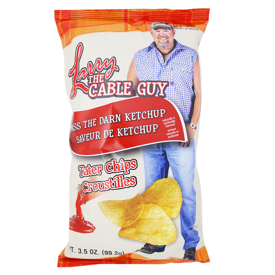 Larry The Cable Guy Tater Chips Pass The Darn Ketchup - 3.5oz-Larry The Cable Guy-Bag Of Chips-Ketchup Chips