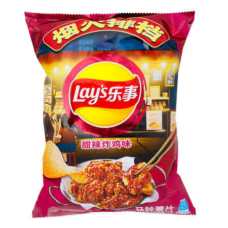 Lays Sweet & Spicy Fried Chicken Potato Chips (China) - 70g