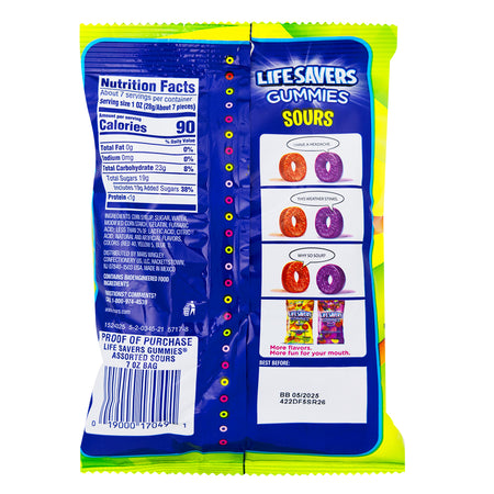 Lifesavers Gummies Sours  Nutrition Facts Ingredients