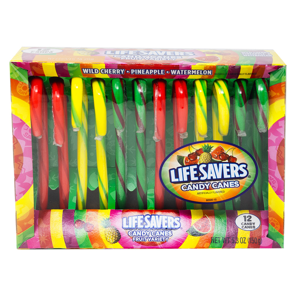 Lifesavers Candy Canes Fruit Variety 12 Pieces