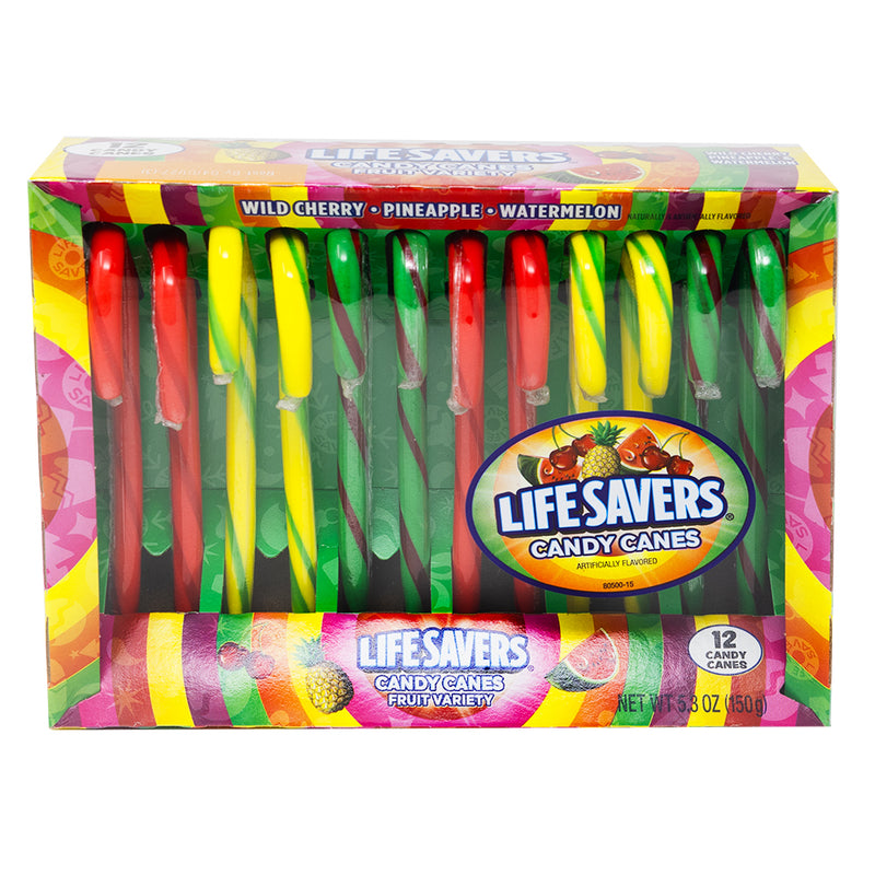 Lifesavers Candy Canes Fruit Variety 12 Pieces