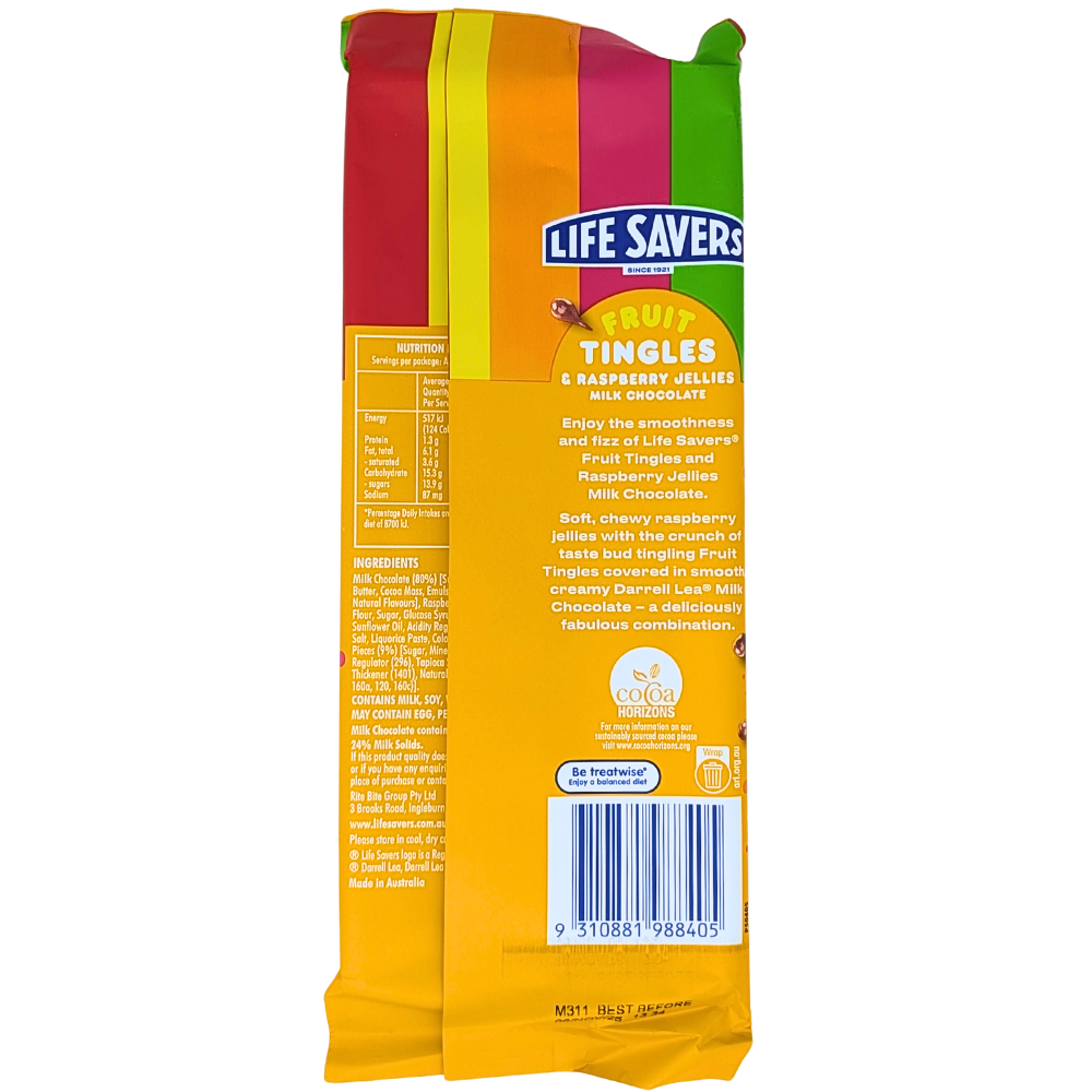 Lifesavers Fruit Tingles and Raspberry Jellies Chocolate (Australia) - 160g