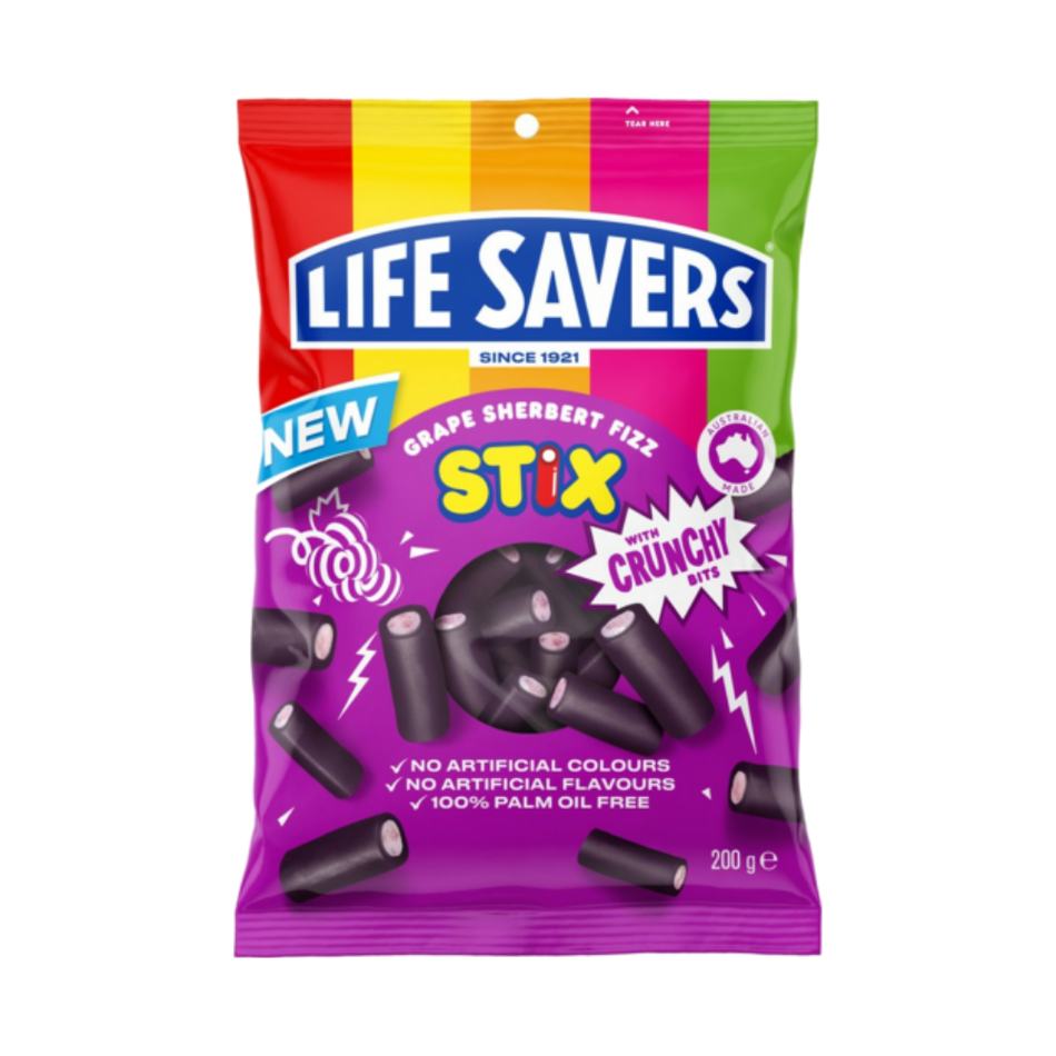 Lifesavers Stix Grape Sherbert Fizz (Australia) - 200g