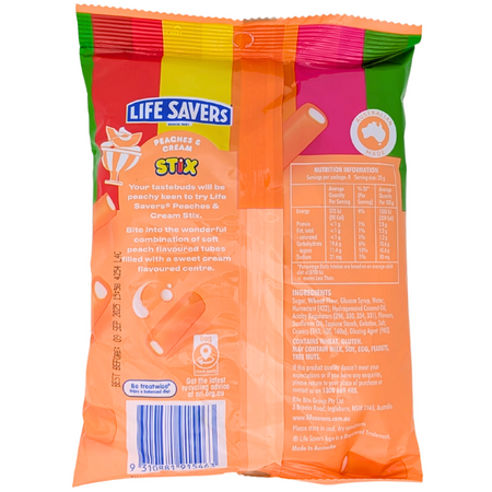 Lifesavers Peaches and Cream Stix (Australia) - 200g