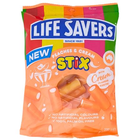 Lifesavers Peaches and Cream Stix (Australia) - 200g