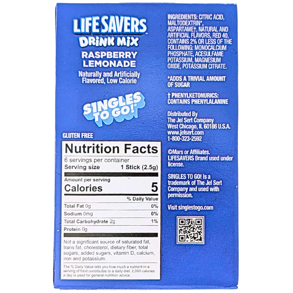 Lifesavers Raspberry Lemonade Singles To Go - 14.5g