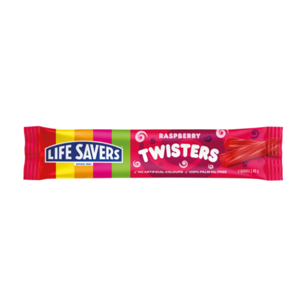 Lifesavers Twisters Raspberry (Australia) - 40g | Candy Funhouse US