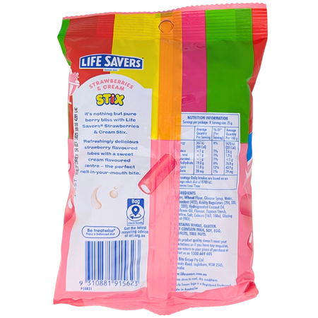 Lifesavers Strawberries and Cream Stix (Australia) - 200g