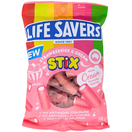 Lifesavers Strawberries and Cream Stix (Australia) - 200g