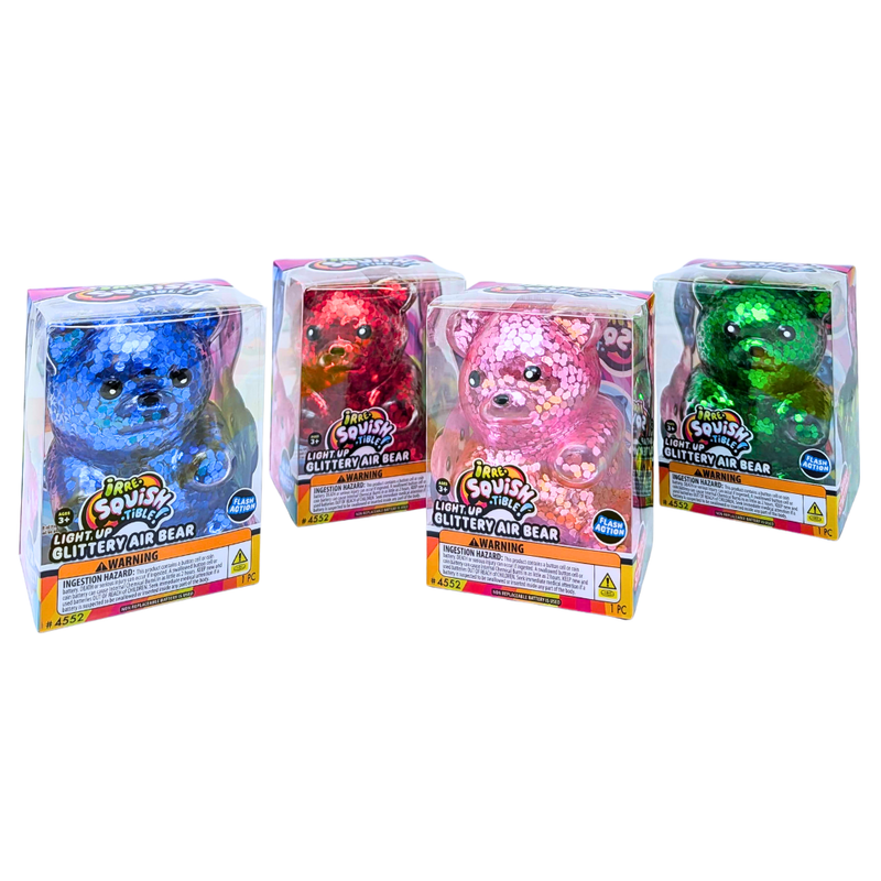 Light Up Glittery Squish Air Bear