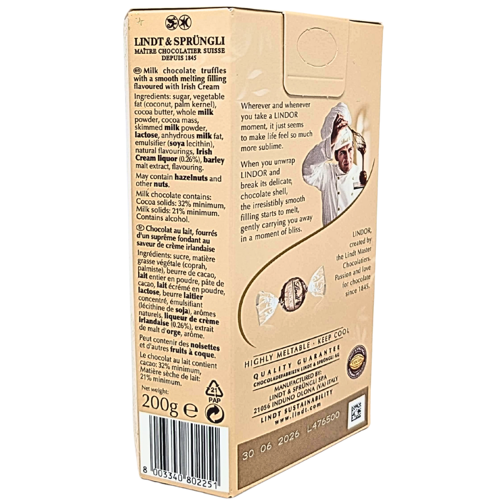 Lindt Lindor Irish Cream Gift Box (Italy) - 200g