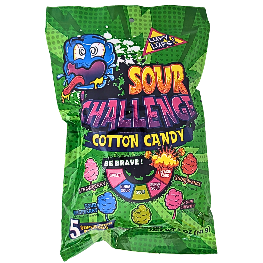Lupy Lups Sour Challenge Cotton Candy - 5oz