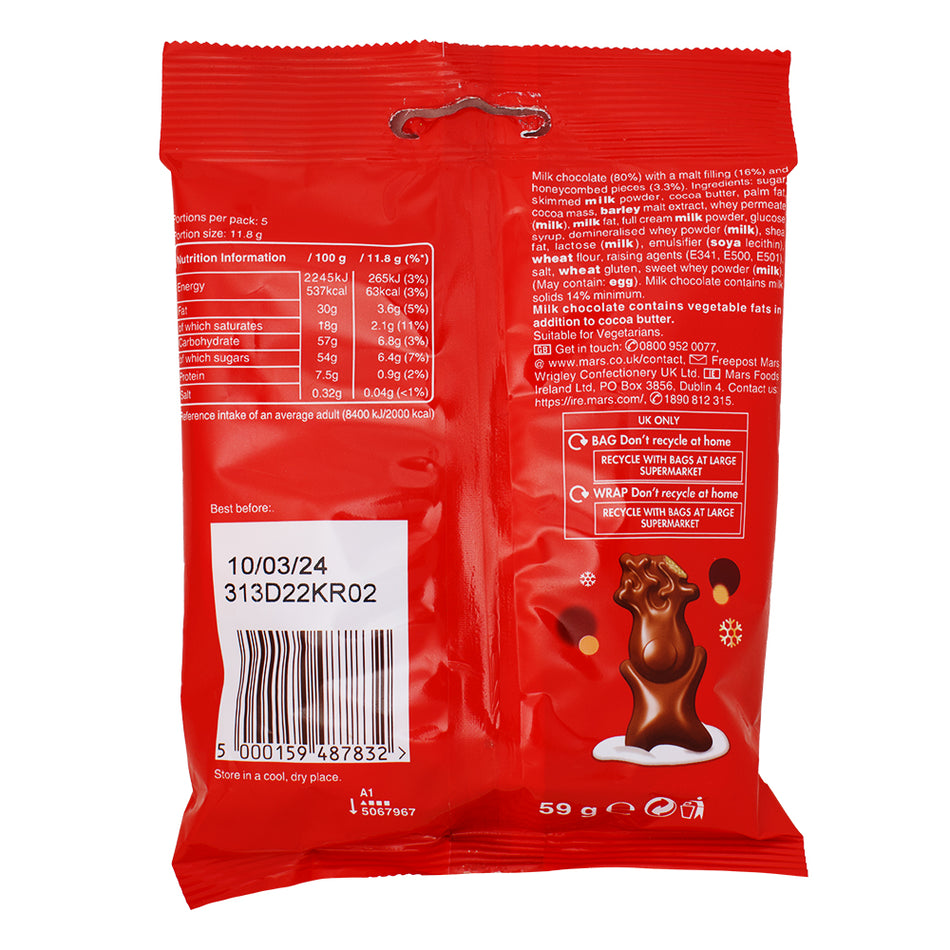 Maltesers Candy - Mini Reindeer - 59g (UK) - British Chocolate) Nutrition Facts Ingredients