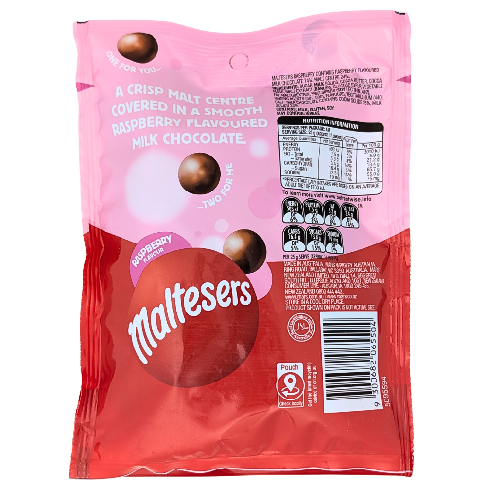 Malterers Raspberry Maltesers Raspberry (Australia) - 120g | Candy Funhouse US