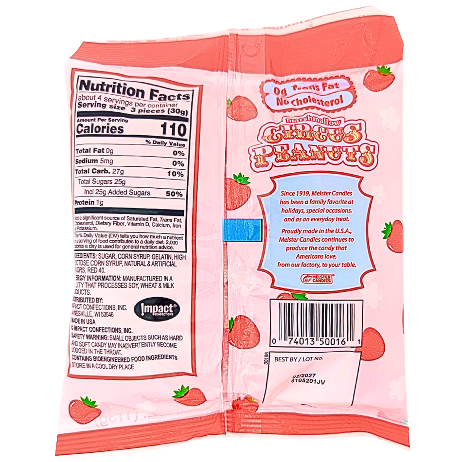 Marshmallow Circus Peanuts Strawberry - 4oz