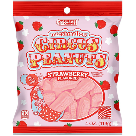 Marshmallow Circus Peanuts Strawberry - 4oz