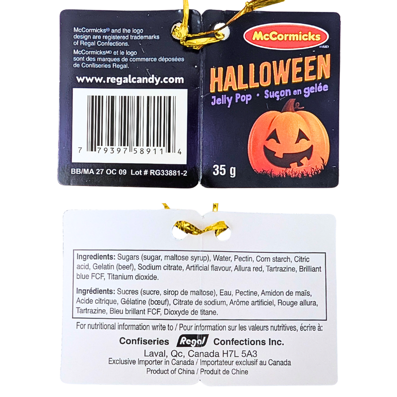 McCormicks Halloween Jelly Pops - 35g