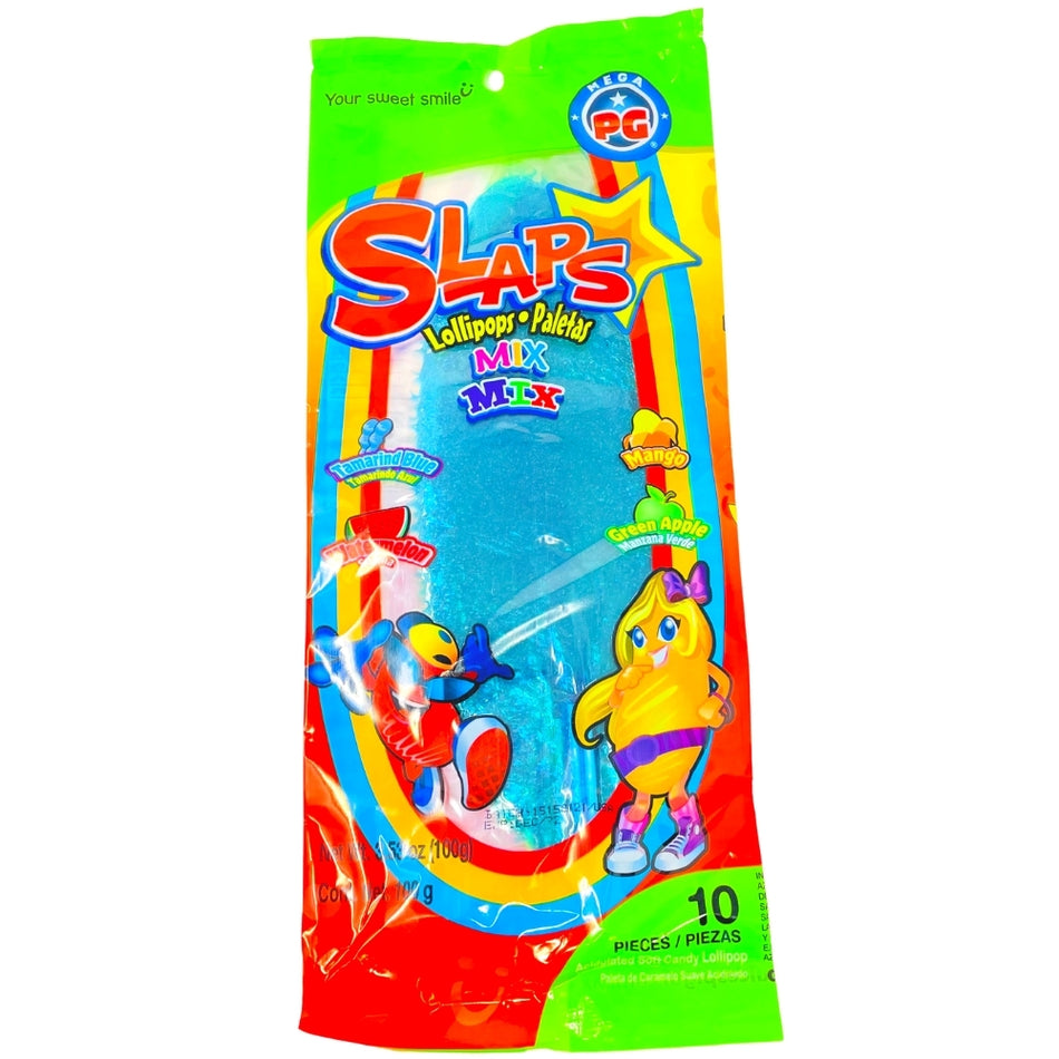 Slaps Lollipops Tropical Mix - 3.53oz - Mexican Candy