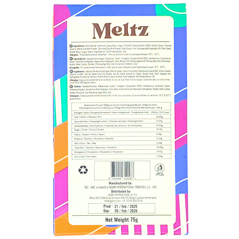 Meltz Dubai Chocolate Oreo Knafeh - 75g