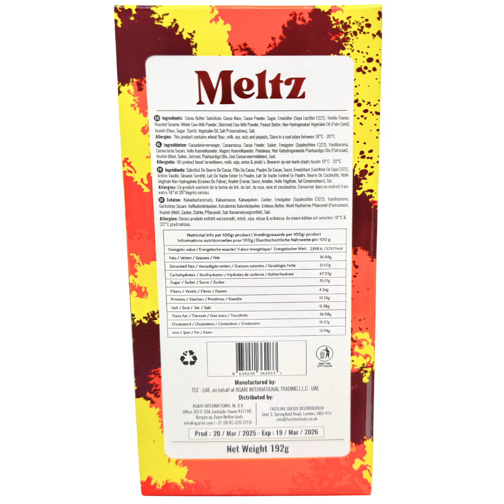 Meltz Dubai Chocolate Peanut Butter Knafeh - 192g