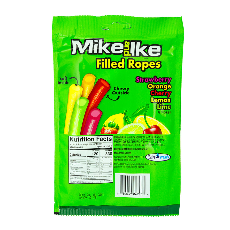 Mike and Ike Filled Ropes - 3oz  Nutrition Facts Ingredients
