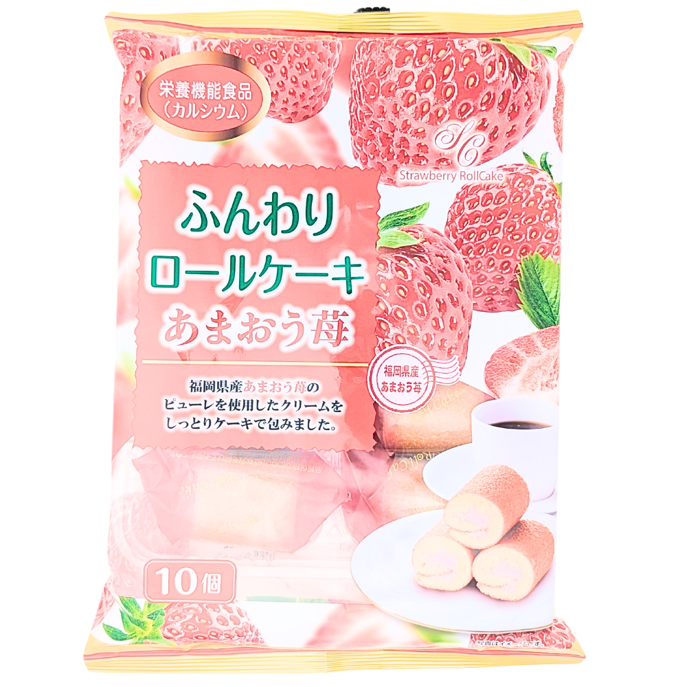 Mini Roll Cake Amaou Strawberry 10 Pieces (Japan) - 180g
