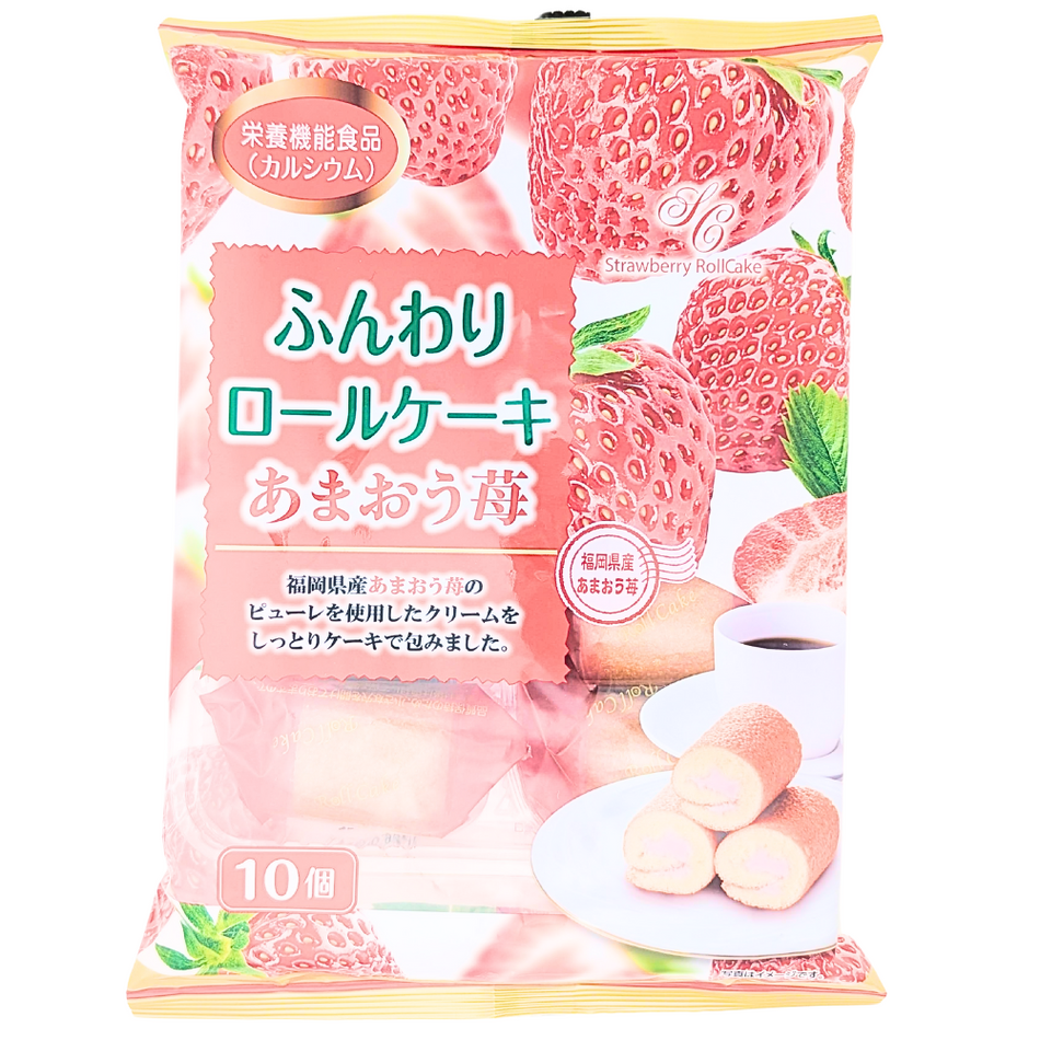 Mini Roll Cake Amaou Strawberry 10 Pieces (Japan) - 180g