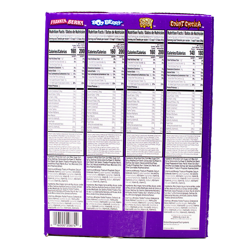 Monster Cereal 4PK - 1.10kg Nutrition Facts Ingredients