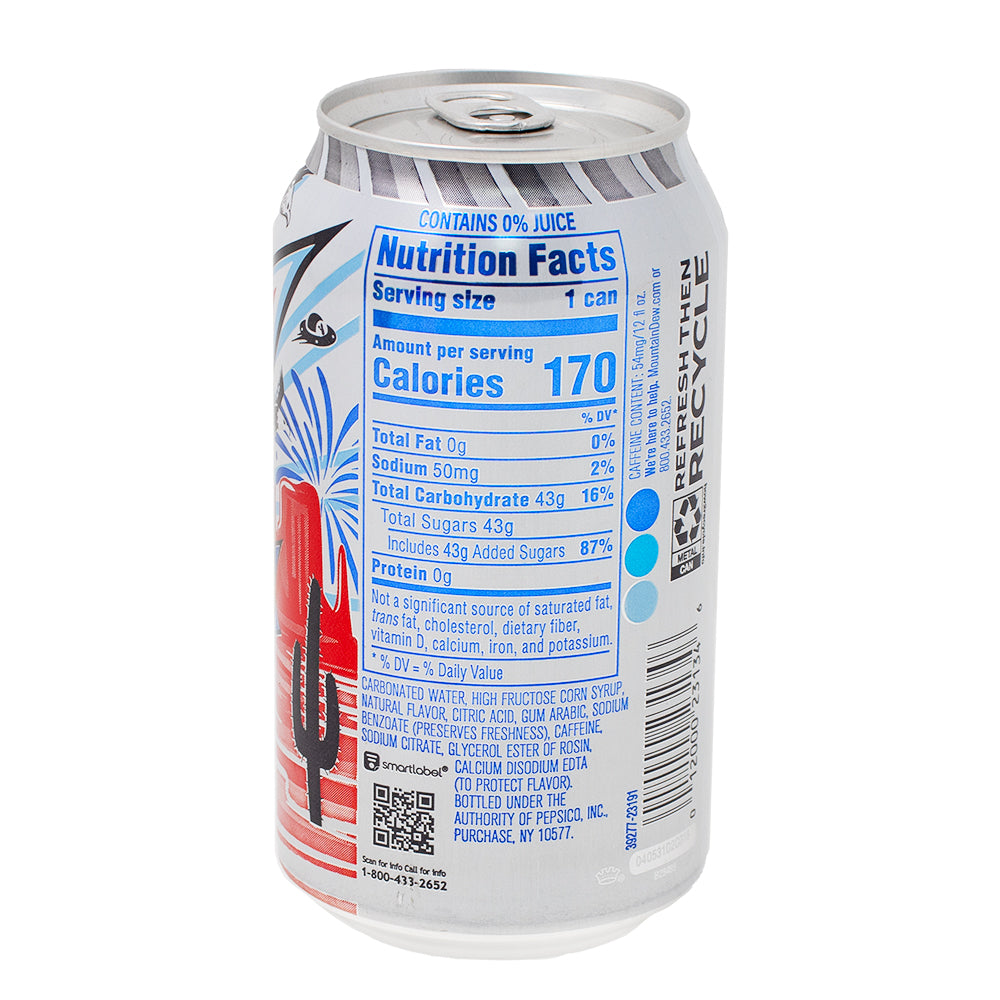 Mountain Dew Freedom Fusion Soda - 355mL  Nutrition Facts Ingredients