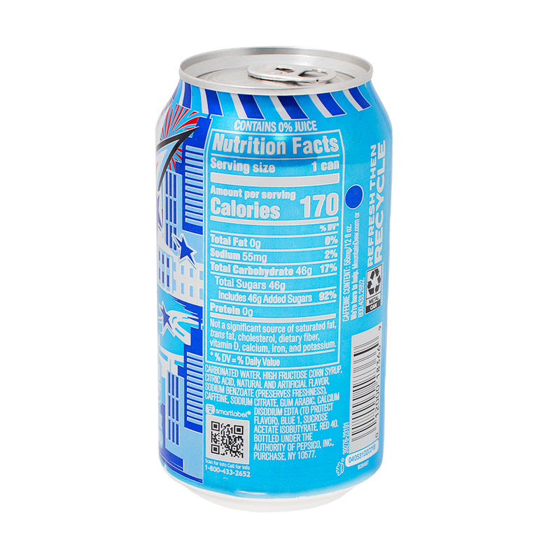 Mountain Dew Liberty Chill Soda - 355mL  Nutrition Facts Ingredients