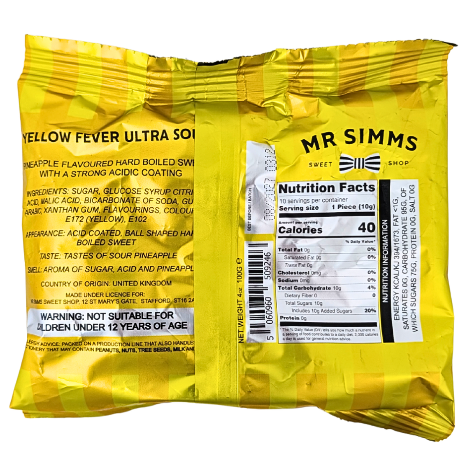 Mr Simms Yellow Fever Ultra Sour (UK) - 100g