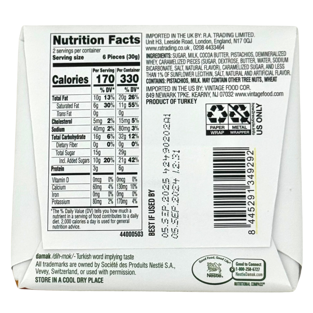 Nestle Damak Caramel Croquant with Pistachio (Turkey) - 60g