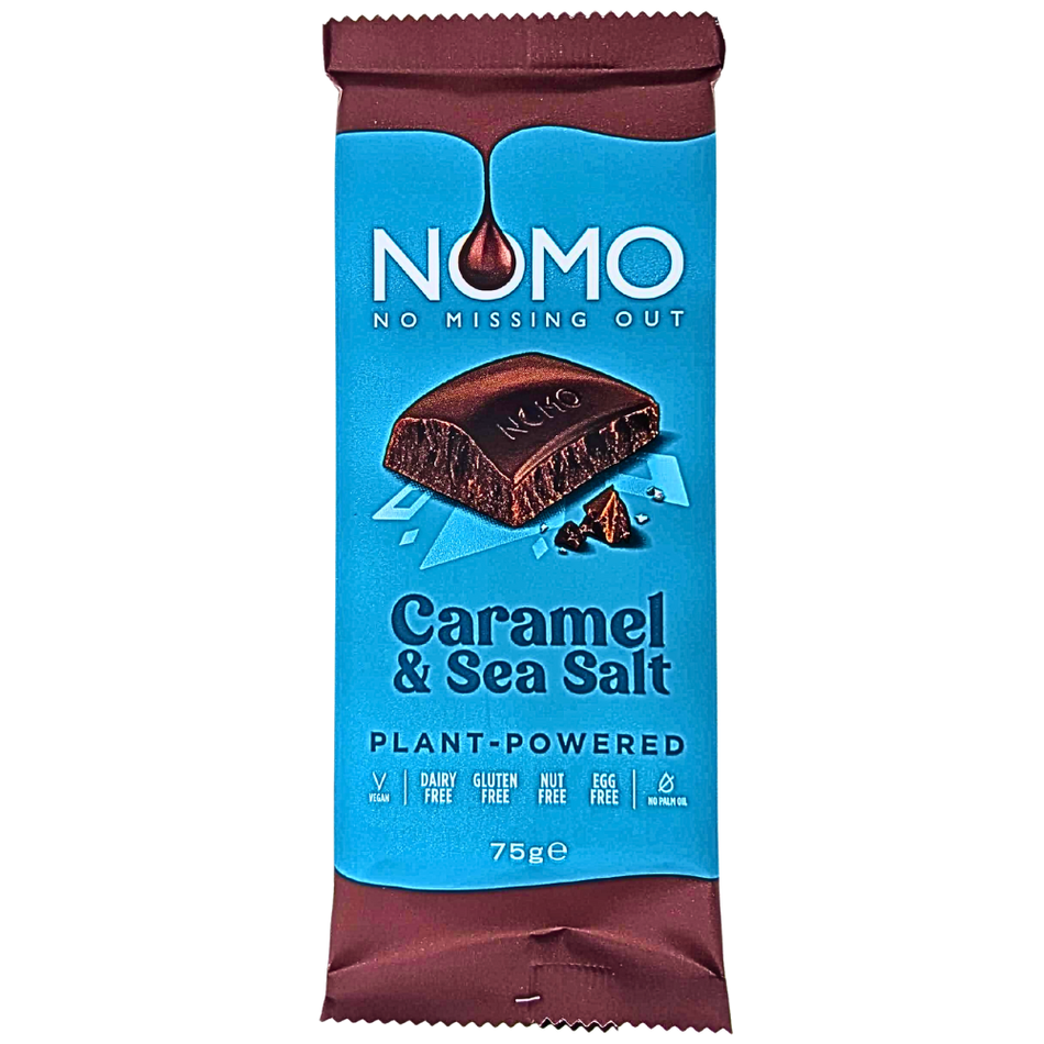 NOMO Vegan Caramel & Sea Salt Chocolate Bar (UK) - 75g