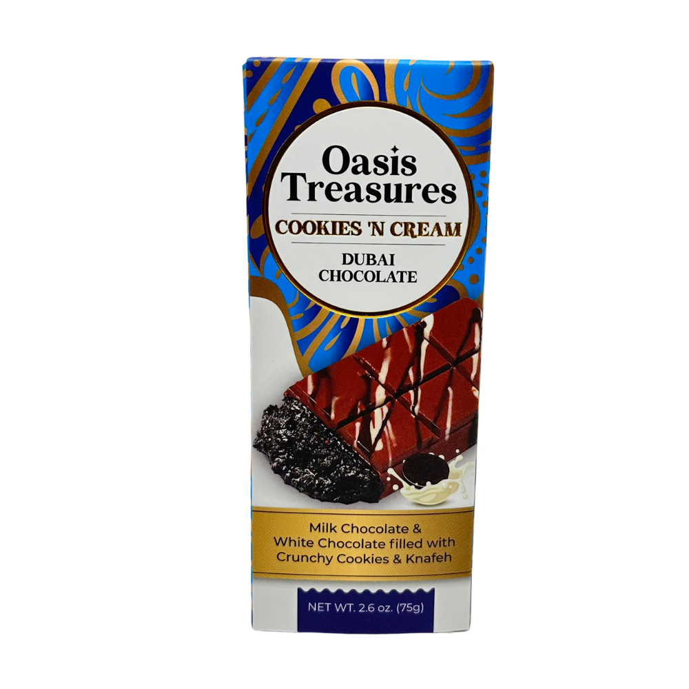 Oasis Treasures Cookies 'N Cream Dubai Chocolate - 75g