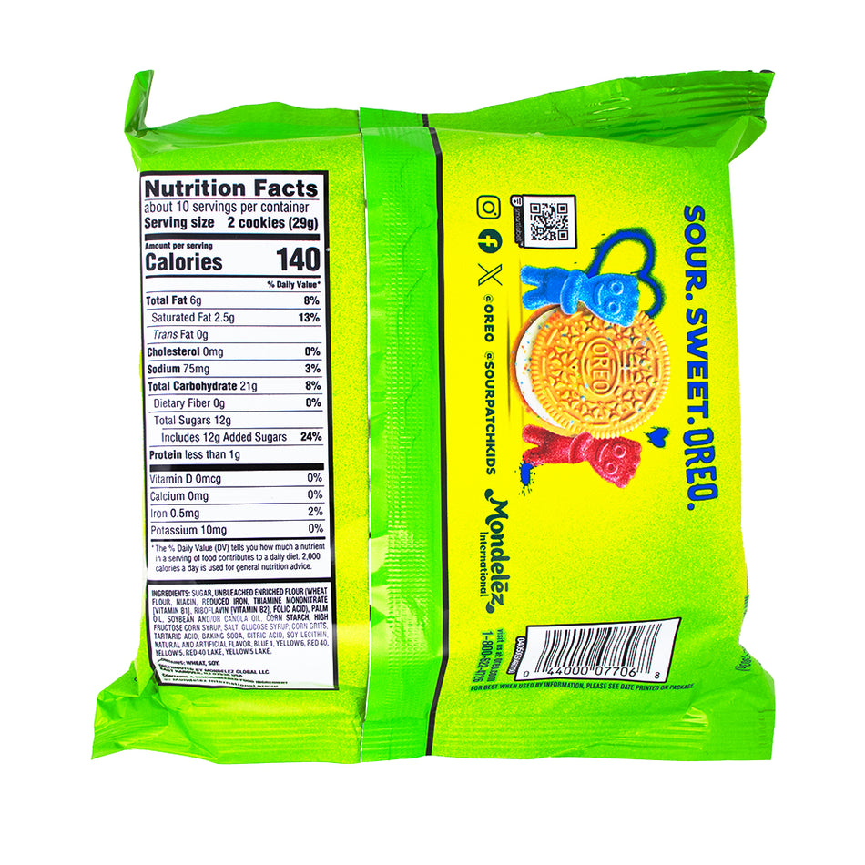 Oreo Cookies with Sour Patch Kids - 10.68oz  Nutrition Facts Ingredients - Oreo - Oreos - Oreo Cookies - New Oreo - Sour Patch Kids - Sour Candy - Cookies - Limited Edition Oreos