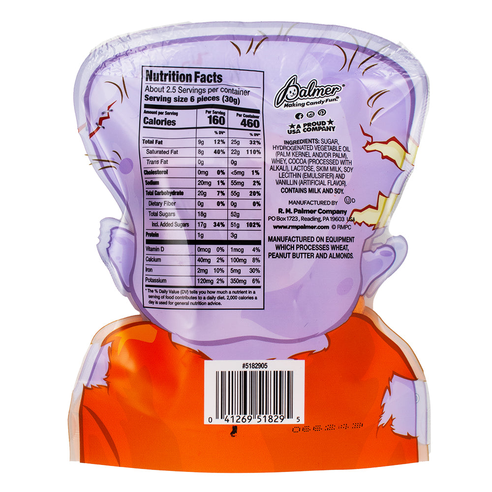 Palmer Party Pals Monster Chocolate - 3oz  - Nutrition Facts - Ingredients - Halloween Candy