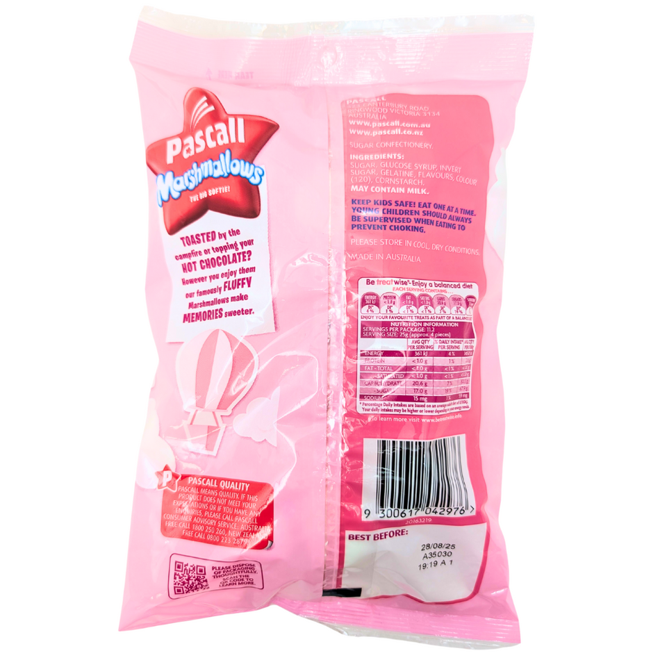 Pascall Marshmallows Vanilla And Raspberry (Australia) - 280g