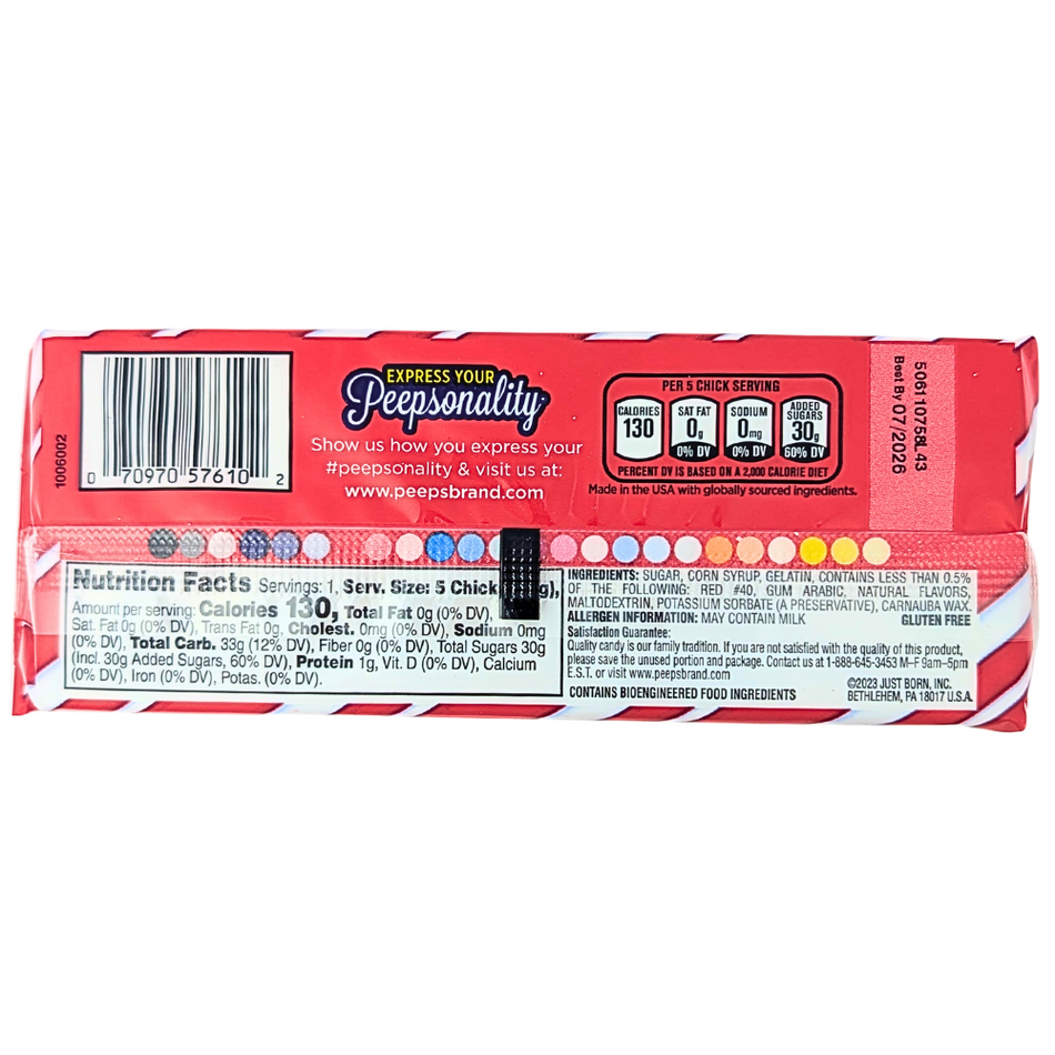 Peeps Candy Cane Marshmallow Chicks - 1.5oz