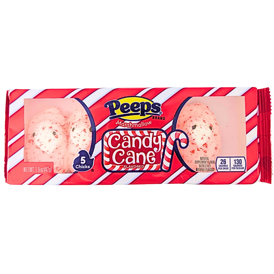 Peeps Candy Cane Marshmallow Chicks - 1.5oz