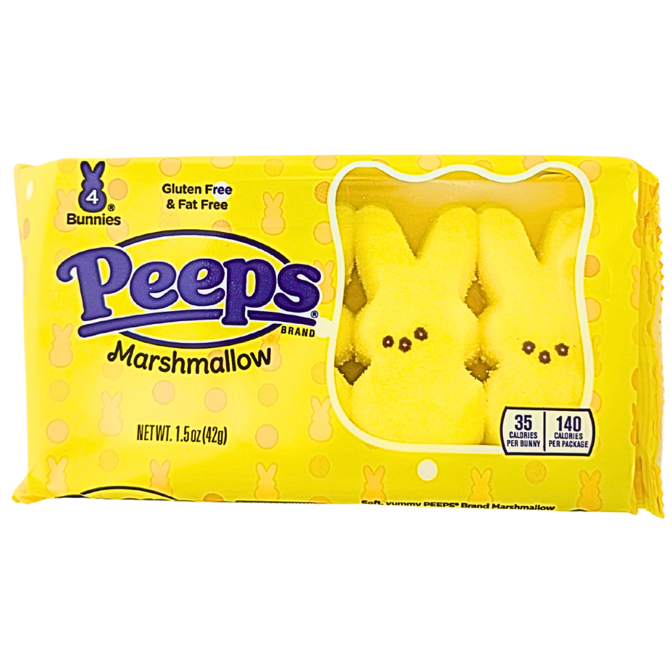 Peeps Marshmallow Bunnies Yellow 4ct - 1.5oz