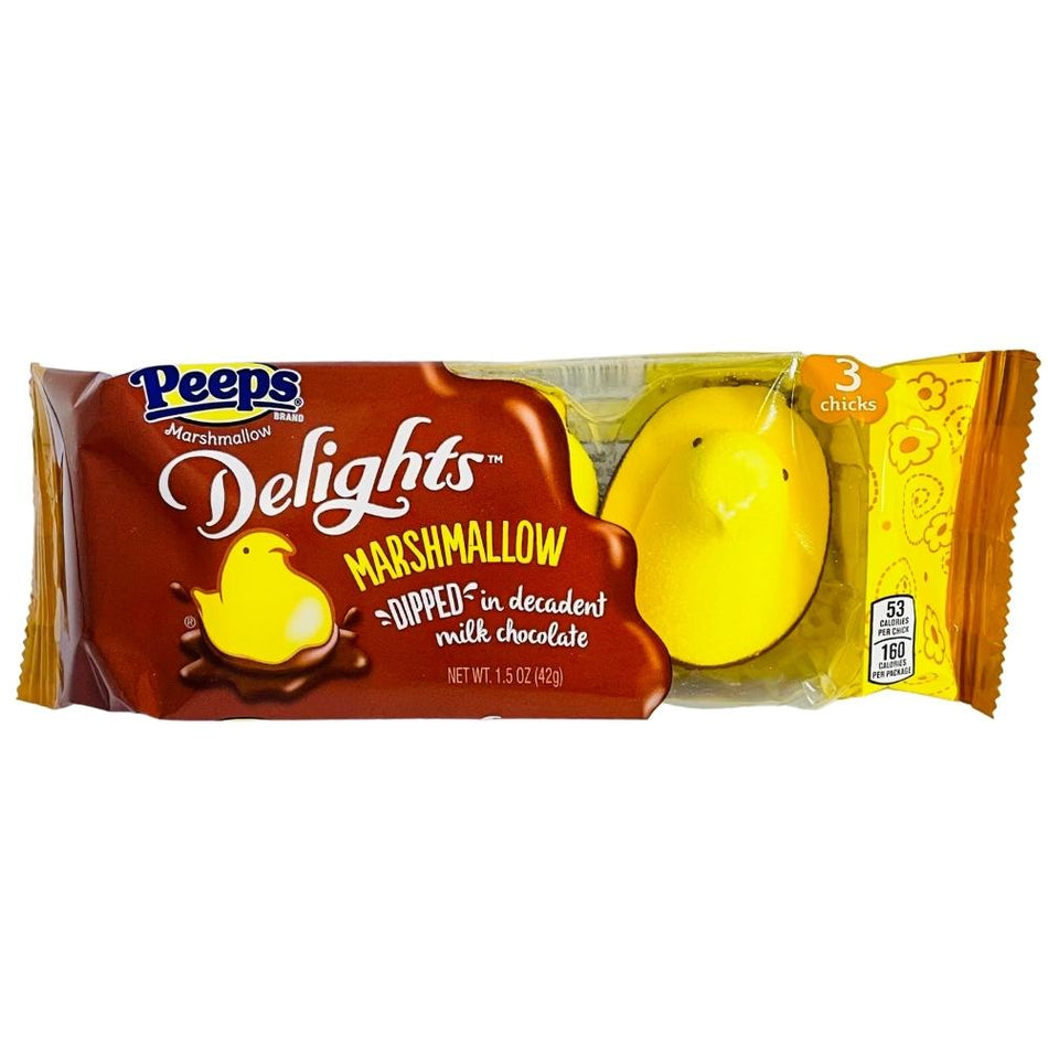 Peeps Delights Chocolate Dipped Yellow Chicks - 1.5oz-Peeps Easter candy-easter candy-Marshmallows