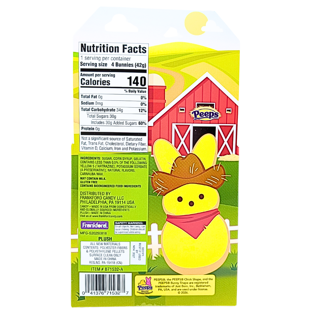 Peeps Plush Farm House Bunny Gift Set - 1.5oz