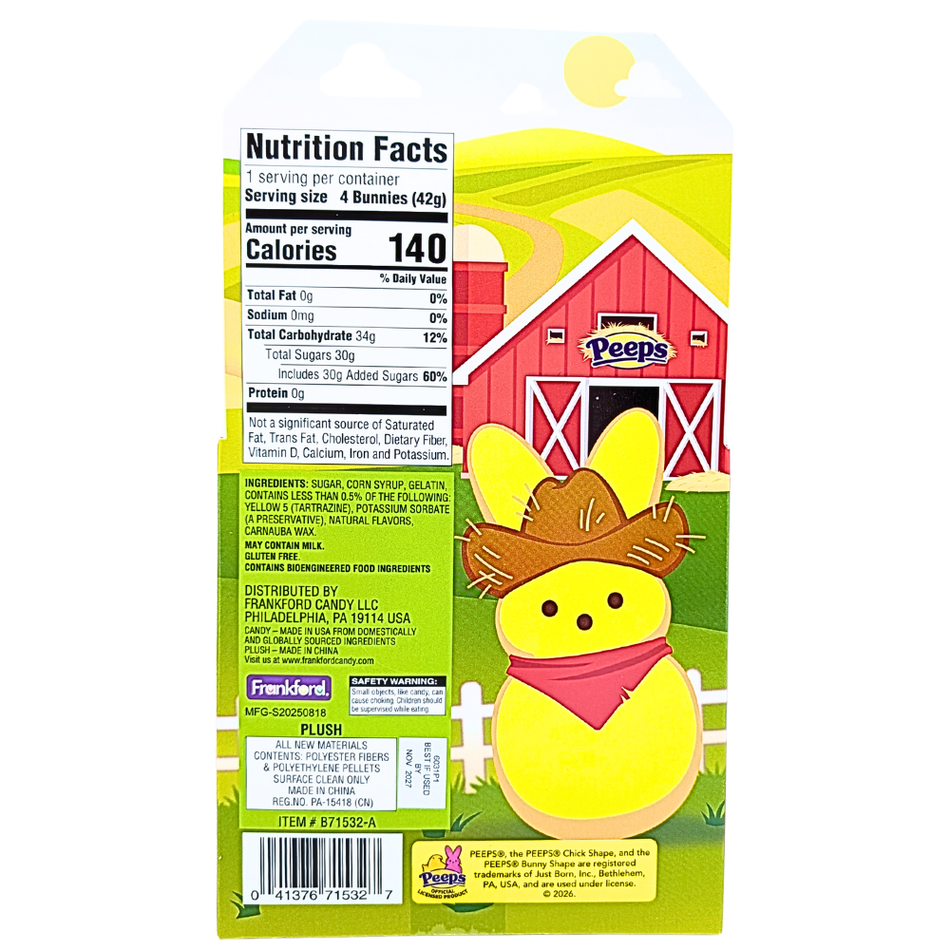 Peeps Plush Farm House Bunny Gift Set - 1.5oz