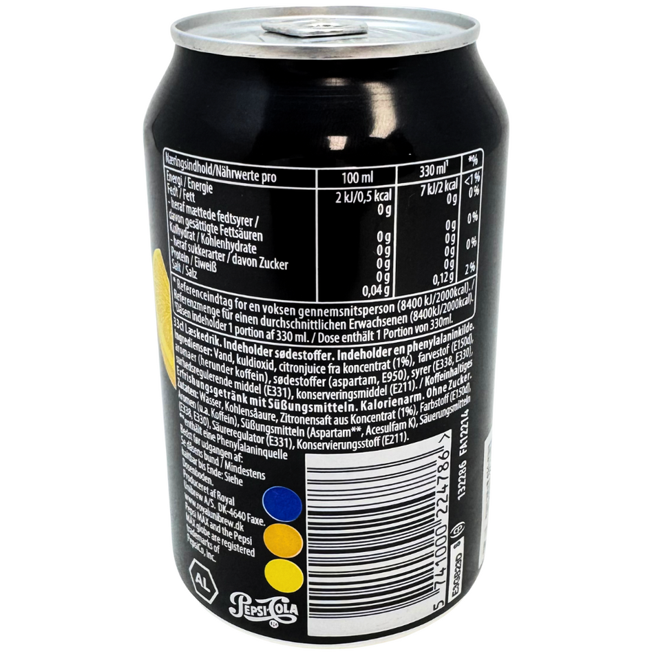 Pepsi MAX Lemon No Sugar - 330mL