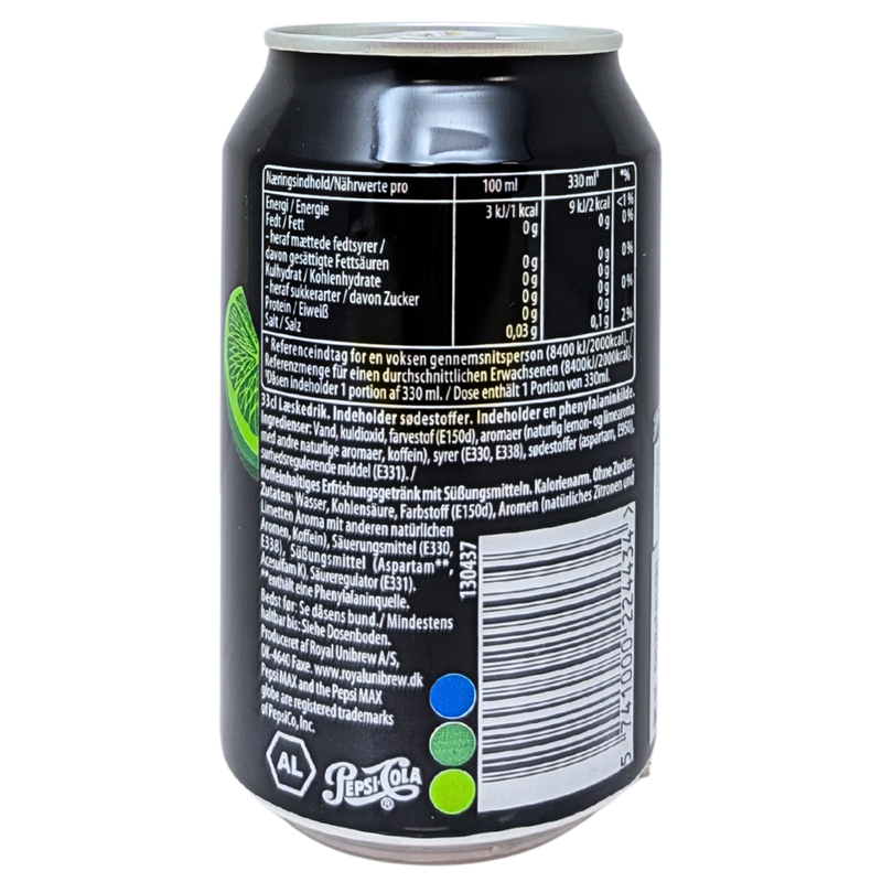 Pepsi MAX Lime No Sugar (UK) - 330mL